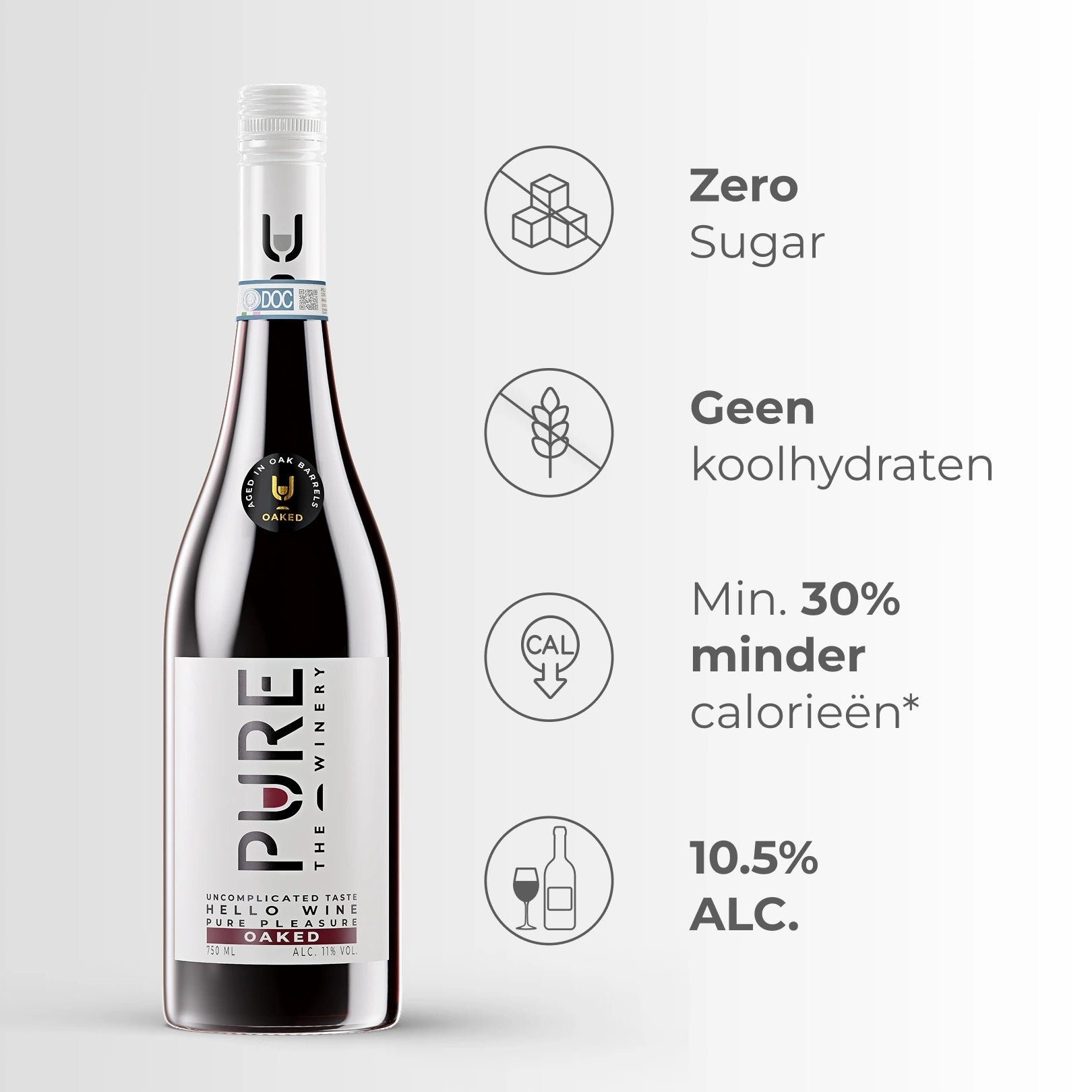 Zuckerfreier Oaked Rotwein