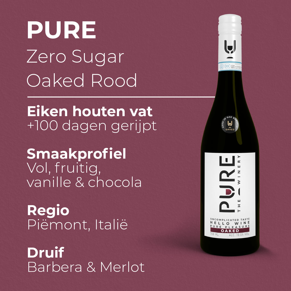 Zero Sugar Oaked Rotwein