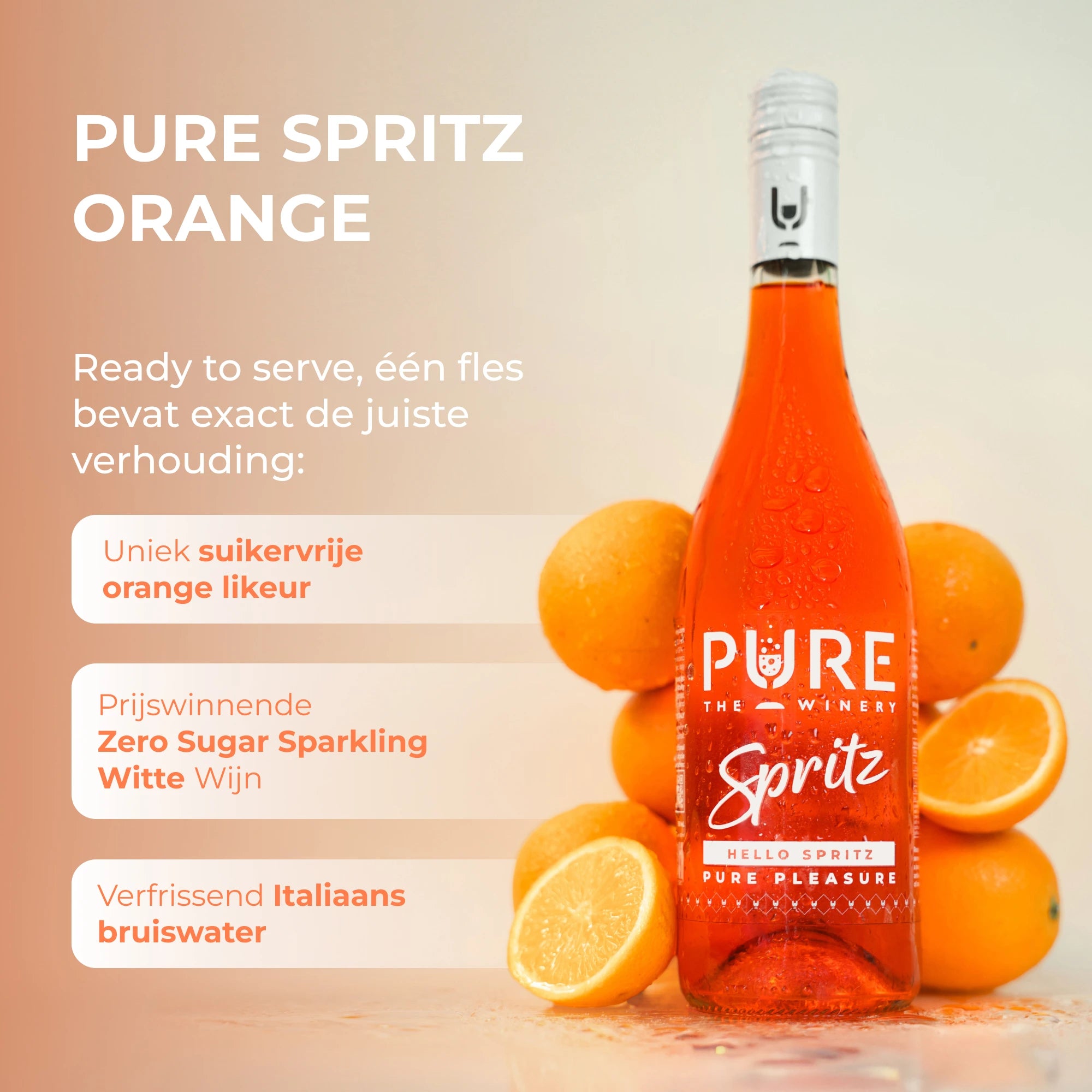 Zuckerfreier Orange Spritz